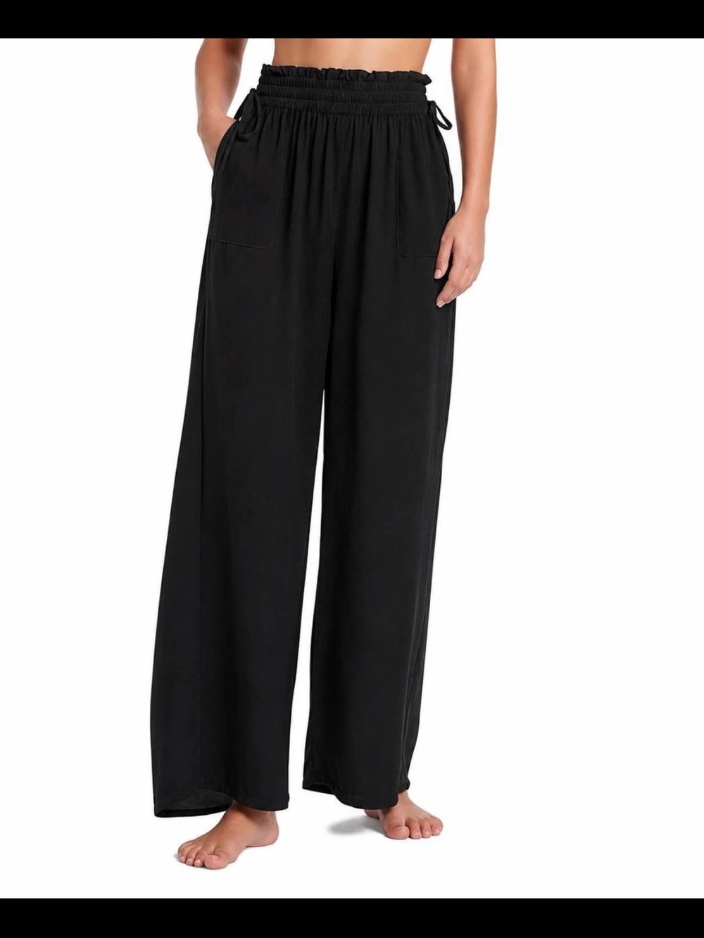 NWT Red Carter Wide Leg Black Beach Pants Medium